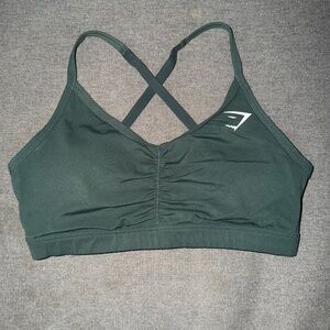 Gymshark Ruched Training Sports Bra - Dark Green